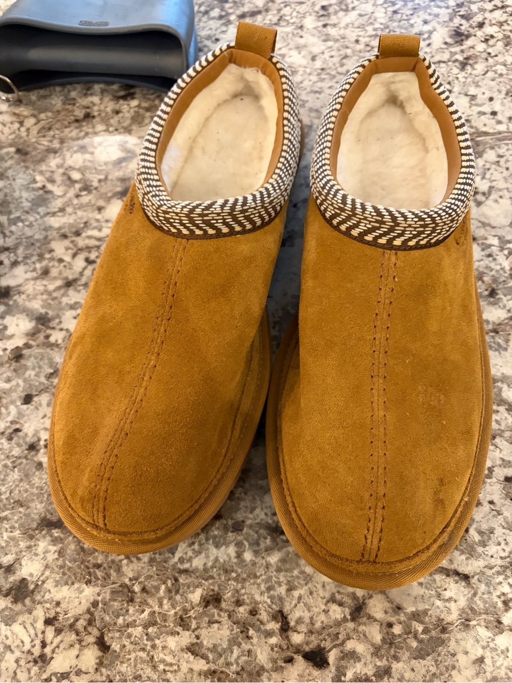 Womens uggs Suede Slip-On Warm Lined Shoe - Tan